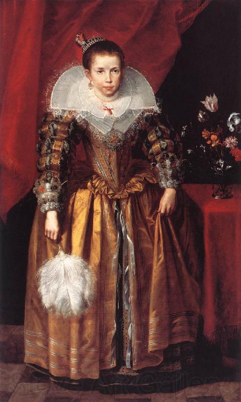 VOS, Cornelis de Portrait of a Girl at the Age of 10 sdg Germany oil painting art